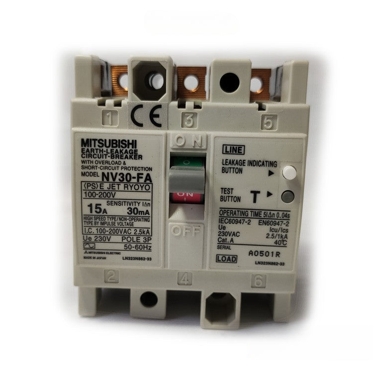 Earth leakage circuit breaker NV30-FA 3P 15A 30mA