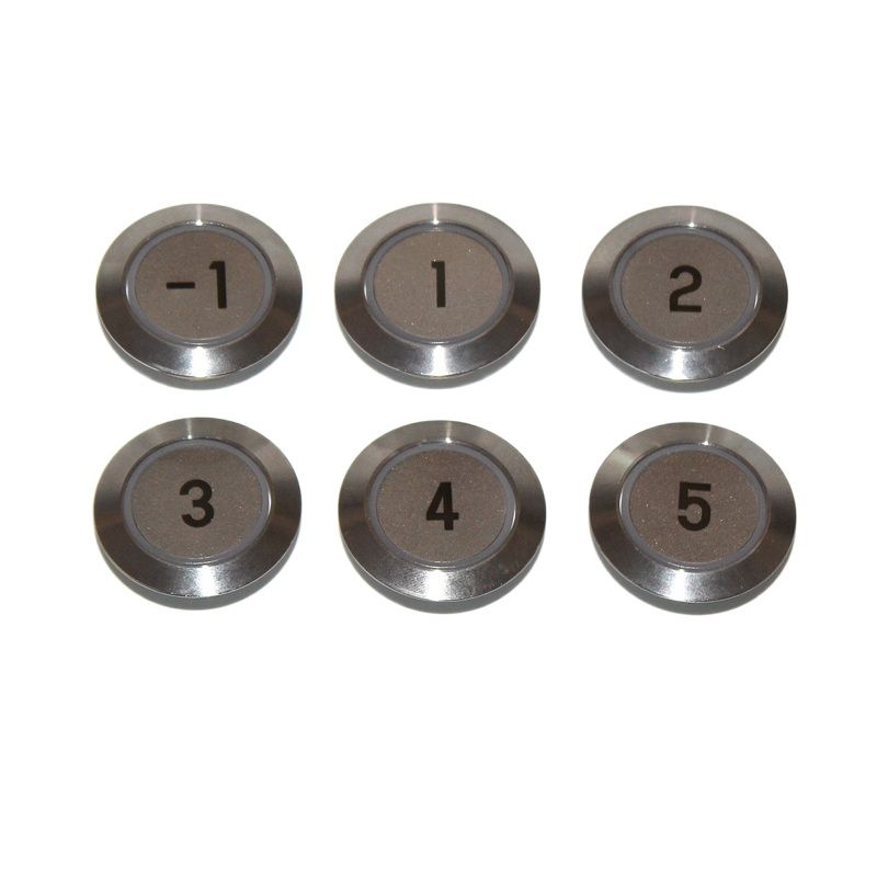 5pcs BR27C Elevator Button 4 Pins Open Hole 27MM Green Light