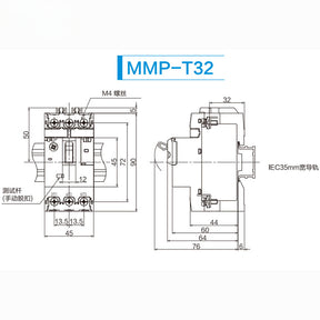 Disjuntor MMP-T32LF 32A 25A 18A 13A 10A 8A 6,3A 