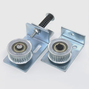 Elevator car door motor pulley