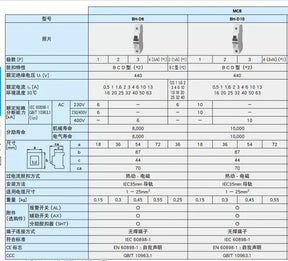 Small circuit breaker BH-D10 Type C 1P 2P 3P (0.5A 1A 1.6A 10A 16A)