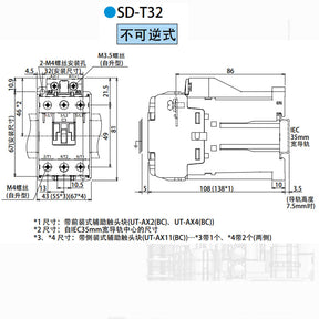 Contator CC SD-T32 DC24V DC110V 2A2B