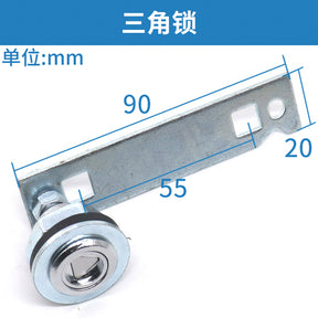 Elevator triangular lock long rod swing rod unlocking rod