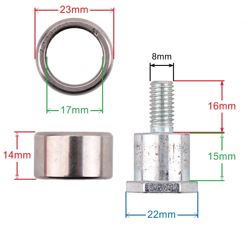 Elevator door knife bearing wheel