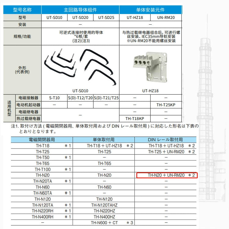 Thermal relay accessories UT-HZ18 UN-HZ12 UN-RM20 installation base