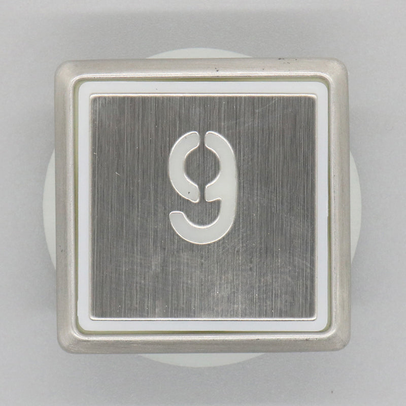 Elevator square stainless steel button