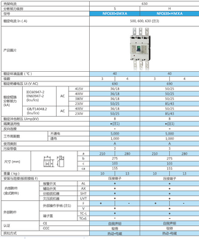 Disjuntor NFC630-SMXA HMXA 3P 500A 630A 4P