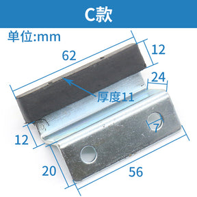 Elevator landing hall door curved plate slider